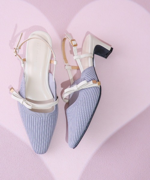 VIVIAN（ヴィヴィアン）の「サイドリボンニットスリングバックパンプス（パンプス・レディース・ブラック/アイボリー/グレー・S/M/L/LL）」の14枚目の写真