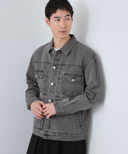 THE SHOP TK (ザ ショップ ティーケー )の「【大人にも取り入れやすい】デニムジャケット セットアップ可/洗濯機OK(ブルゾン・メンズ・ネイビー/ブラック・03/02/01/04)」の1枚目の写真