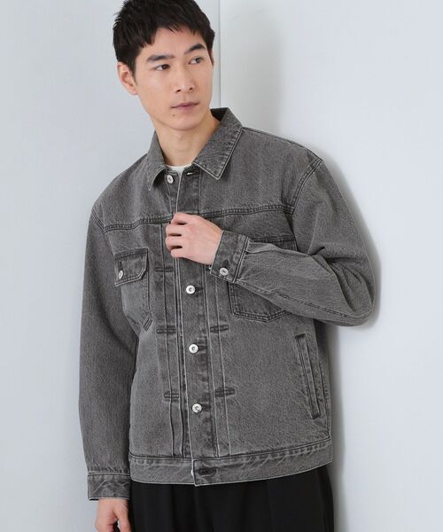 THE SHOP TK (ザ ショップ ティーケー )の「【大人にも取り入れやすい】デニムジャケット セットアップ可/洗濯機OK(ブルゾン・メンズ・ネイビー/ブラック・03/02/01/04)」の10枚目の写真