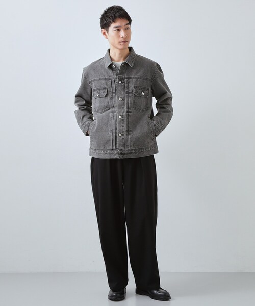 THE SHOP TK (ザ ショップ ティーケー )の「【大人にも取り入れやすい】デニムジャケット セットアップ可/洗濯機OK(ブルゾン・メンズ・ネイビー/ブラック・03/02/01/04)」の12枚目の写真