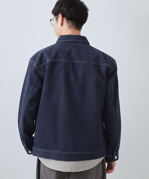 THE SHOP TK (ザ ショップ ティーケー )の「【大人にも取り入れやすい】デニムジャケット セットアップ可/洗濯機OK(ブルゾン・メンズ・ネイビー/ブラック・03/02/01/04)」の15枚目の写真
