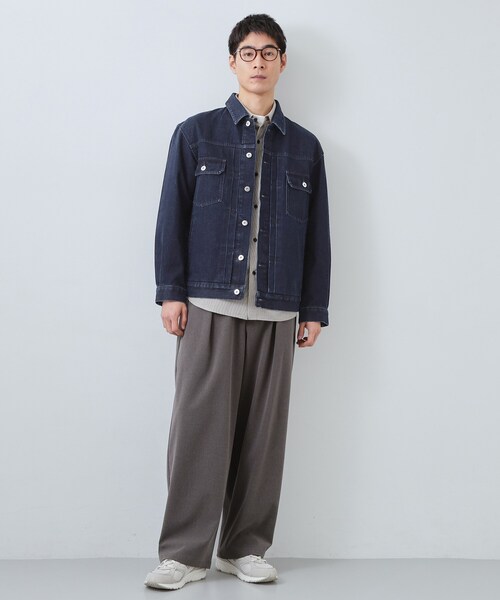 THE SHOP TK (ザ ショップ ティーケー )の「【大人にも取り入れやすい】デニムジャケット セットアップ可/洗濯機OK(ブルゾン・メンズ・ネイビー/ブラック・03/02/01/04)」の16枚目の写真