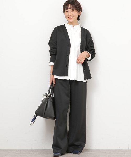 JOURNAL STANDARD relume(ジャーナルスタンダード レリューム)の「ソフトダンボールカーディガン(カーディガン/ボレロ・レディース・ブラック/ベージュ・FREE)」の3枚目の写真