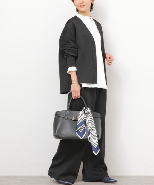 JOURNAL STANDARD relume(ジャーナルスタンダード レリューム)の「ソフトダンボールカーディガン(カーディガン/ボレロ・レディース・ブラック/ベージュ・FREE)」の5枚目の写真