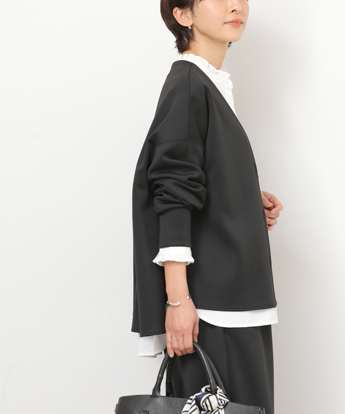 JOURNAL STANDARD relume(ジャーナルスタンダード レリューム)の「ソフトダンボールカーディガン(カーディガン/ボレロ・レディース・ブラック/ベージュ・FREE)」の10枚目の写真