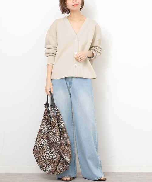 JOURNAL STANDARD relume(ジャーナルスタンダード レリューム)の「ソフトダンボールカーディガン(カーディガン/ボレロ・レディース・ブラック/ベージュ・FREE)」の12枚目の写真