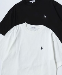 U.S. POLO ASSN.（ユーエスポロアッスン）の「U.S. POLO ASSN. ユーエスポロアッスン オーバーサイズ コットン ロゴ ワンポイント刺繍 半袖Tシャツ 無地T レディース メンズ（Tシャツ/カットソー）」