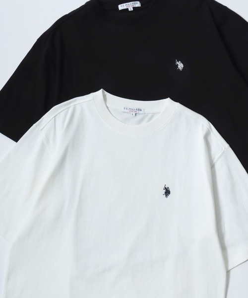 U.S. POLO ASSN.(ユーエスポロアッスン)の「U.S. POLO ASSN./ユーエスポロアッスン オーバーサイズ コットン ロゴ ワンポイント刺繍 半袖Tシャツ/無地T/レディース メンズ(Tシャツ/カットソー・メンズ・ダークブルー/ネイビー/グリーン/ブラック/オフホワイト/杢グレー・M/L/LL)」の1枚目の写真