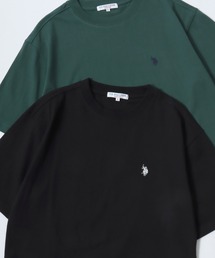 U.S. POLO ASSN.（ユーエスポロアッスン）の「U.S. POLO ASSN. ユーエスポロアッスン オーバーサイズ コットン ロゴ ワンポイント刺繍 半袖Tシャツ 無地T レディース メンズ（Tシャツ/カットソー）」