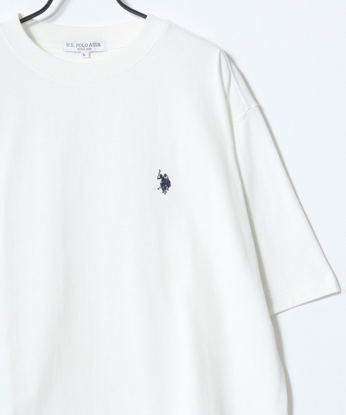 U.S. POLO ASSN.(ユーエスポロアッスン)の「U.S. POLO ASSN./ユーエスポロアッスン オーバーサイズ コットン ロゴ ワンポイント刺繍 半袖Tシャツ/無地T/レディース メンズ(Tシャツ/カットソー・メンズ・ダークブルー/ネイビー/グリーン/ブラック/オフホワイト/杢グレー・M/L/LL)」の7枚目の写真