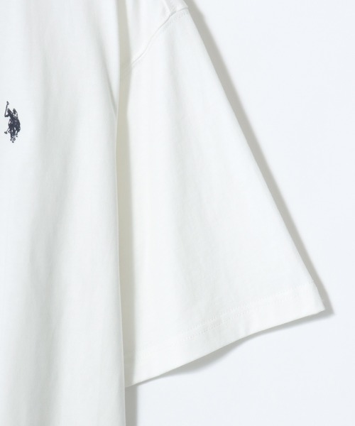 U.S. POLO ASSN.(ユーエスポロアッスン)の「U.S. POLO ASSN./ユーエスポロアッスン オーバーサイズ コットン ロゴ ワンポイント刺繍 半袖Tシャツ/無地T/レディース メンズ(Tシャツ/カットソー・メンズ・ダークブルー/ネイビー/グリーン/ブラック/オフホワイト/杢グレー・M/L/LL)」の21枚目の写真