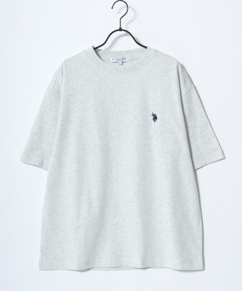U.S. POLO ASSN.(ユーエスポロアッスン)の「U.S. POLO ASSN./ユーエスポロアッスン オーバーサイズ コットン ロゴ ワンポイント刺繍 半袖Tシャツ/無地T/レディース メンズ(Tシャツ/カットソー・メンズ・ダークブルー/ネイビー/グリーン/ブラック/オフホワイト/杢グレー・M/L/LL)」の15枚目の写真