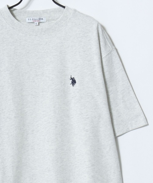 U.S. POLO ASSN.(ユーエスポロアッスン)の「U.S. POLO ASSN./ユーエスポロアッスン オーバーサイズ コットン ロゴ ワンポイント刺繍 半袖Tシャツ/無地T/レディース メンズ(Tシャツ/カットソー・メンズ・ダークブルー/ネイビー/グリーン/ブラック/オフホワイト/杢グレー・M/L/LL)」の9枚目の写真