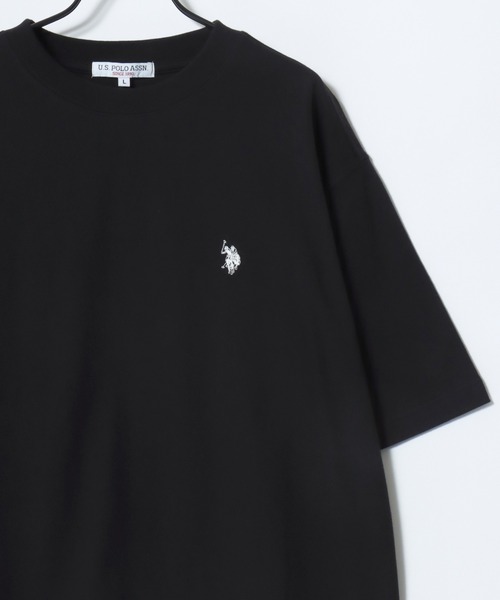 U.S. POLO ASSN.(ユーエスポロアッスン)の「U.S. POLO ASSN./ユーエスポロアッスン オーバーサイズ コットン ロゴ ワンポイント刺繍 半袖Tシャツ/無地T/レディース メンズ(Tシャツ/カットソー・メンズ・ダークブルー/ネイビー/グリーン/ブラック/オフホワイト/杢グレー・M/L/LL)」の8枚目の写真