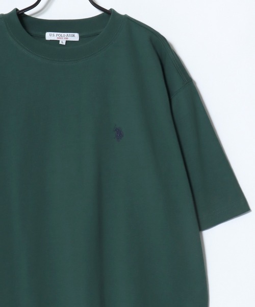 U.S. POLO ASSN.(ユーエスポロアッスン)の「U.S. POLO ASSN./ユーエスポロアッスン オーバーサイズ コットン ロゴ ワンポイント刺繍 半袖Tシャツ/無地T/レディース メンズ(Tシャツ/カットソー・メンズ・ダークブルー/ネイビー/グリーン/ブラック/オフホワイト/杢グレー・M/L/LL)」の10枚目の写真