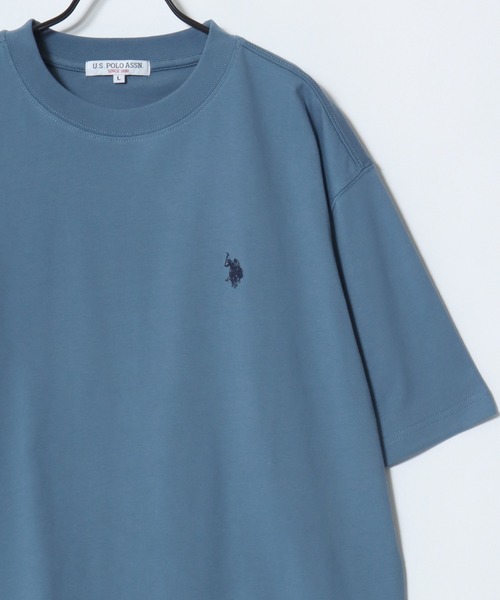 U.S. POLO ASSN.(ユーエスポロアッスン)の「U.S. POLO ASSN./ユーエスポロアッスン オーバーサイズ コットン ロゴ ワンポイント刺繍 半袖Tシャツ/無地T/レディース メンズ(Tシャツ/カットソー・メンズ・ダークブルー/ネイビー/グリーン/ブラック/オフホワイト/杢グレー・M/L/LL)」の12枚目の写真