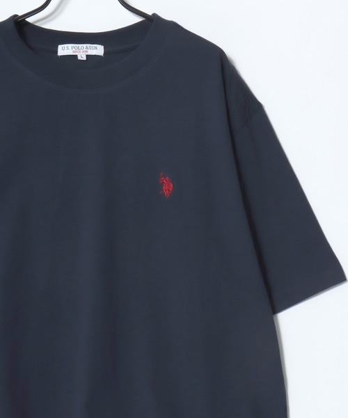 U.S. POLO ASSN.(ユーエスポロアッスン)の「U.S. POLO ASSN./ユーエスポロアッスン オーバーサイズ コットン ロゴ ワンポイント刺繍 半袖Tシャツ/無地T/レディース メンズ(Tシャツ/カットソー・メンズ・ダークブルー/ネイビー/グリーン/ブラック/オフホワイト/杢グレー・M/L/LL)」の11枚目の写真