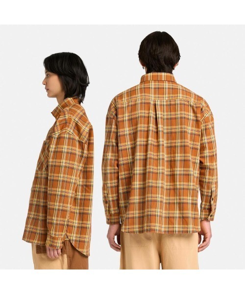 Timberland（ティンバーランド）の「【TOKYO DESIGN COLLECTIVE】ヤーン ダイ プレイド 長袖 シャツ ユニセックス（シャツ/ブラウス・メンズ・ブラウン系その他・LARGE/MEDIUM/SMALL/X-LARGE/XX-LARGE）」の2枚目の写真