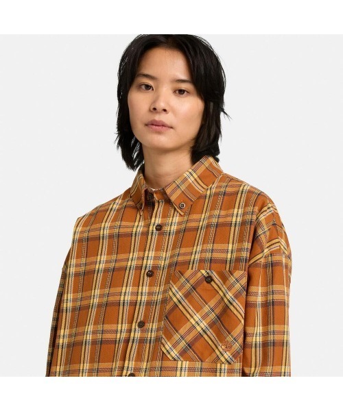 Timberland（ティンバーランド）の「【TOKYO DESIGN COLLECTIVE】ヤーン ダイ プレイド 長袖 シャツ ユニセックス（シャツ/ブラウス・メンズ・ブラウン系その他・LARGE/MEDIUM/SMALL/X-LARGE/XX-LARGE）」の4枚目の写真