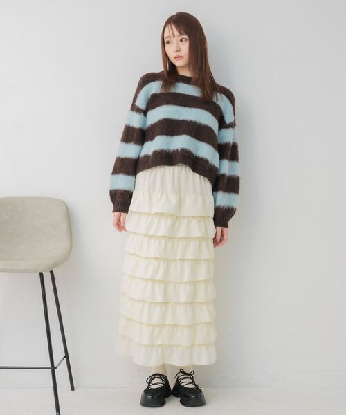 RETRO GIRL（レトロガール）の「メニーフリルナローSK（スカート・レディース・ライトブルー/ナチュラル・FREE）」の20枚目の写真