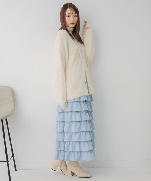 RETRO GIRL（レトロガール）の「メニーフリルナローSK（スカート・レディース・ライトブルー/ナチュラル・FREE）」の9枚目の写真