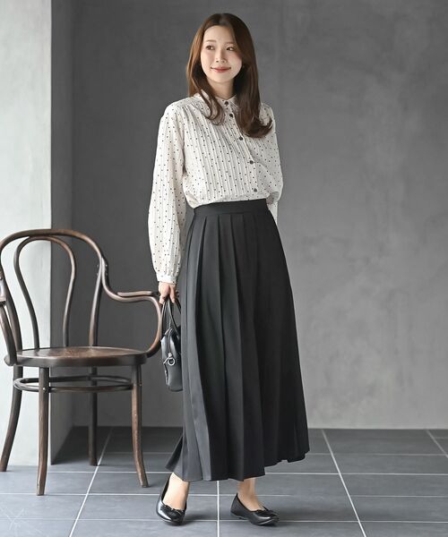 rps（アールピーエス）の「細ドビーランダムドットブラウス（シャツ/ブラウス・レディース・アイボリー/モカ・フリー）」の3枚目の写真