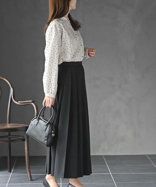 rps（アールピーエス）の「細ドビーランダムドットブラウス（シャツ/ブラウス・レディース・アイボリー/モカ・フリー）」の4枚目の写真