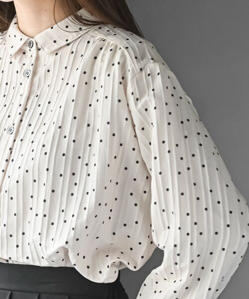 rps（アールピーエス）の「細ドビーランダムドットブラウス（シャツ/ブラウス・レディース・アイボリー/モカ・フリー）」の10枚目の写真
