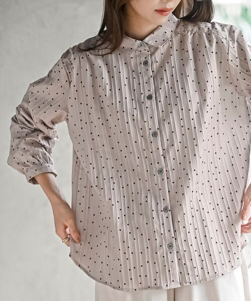 rps（アールピーエス）の「細ドビーランダムドットブラウス（シャツ/ブラウス・レディース・アイボリー/モカ・フリー）」の18枚目の写真