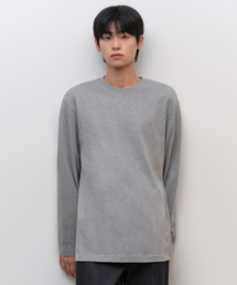 リラックスドOEクルーネック長袖Tシャツ[ミディアムグレー]