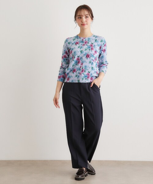 LAURA ASHLEY(ローラアシュレイ)の「【洗える/同柄・同素材アイテムあり】フリーサム ヘイズ柄 プリントニットカーディガン(カーディガン/ボレロ・レディース・ホワイト系3/ブルー系5・38/40)」の8枚目の写真