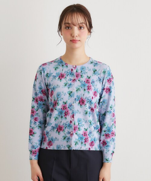 LAURA ASHLEY(ローラアシュレイ)の「【洗える/同柄・同素材アイテムあり】フリーサム ヘイズ柄 プリントニットカーディガン(カーディガン/ボレロ・レディース・ホワイト系3/ブルー系5・38/40)」の11枚目の写真