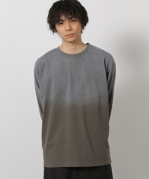 LAKOLE（ラコレ）の「グラデ加工ロンT / 638223（Tシャツ/カットソー・メンズ・ボルドー/カーキ・LARGE/MEDIUM）」の2枚目の写真