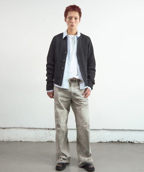 NVRFRGT（ネヴァーフォーゲット）の「【NVRFRGT】RIBBED CARDIGAN（カーディガン/ボレロ・メンズ・ダークグレー/ブラック・3/2）」の8枚目の写真