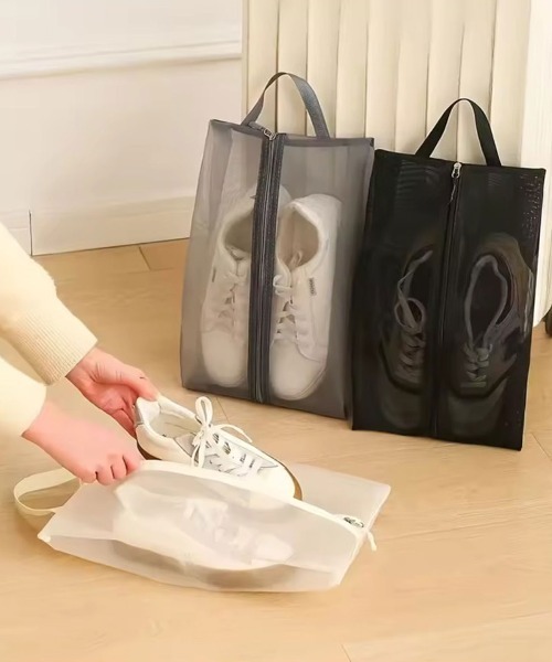 ammy.（エイミードット）の「【 ammy. / エイミードット 】 メッシュ シューズバッグ（ポーチ・レディース・グレー/ブラック/ライトベージュ・S/M）」の7枚目の写真