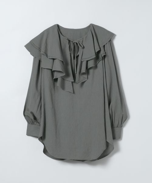 JEANASIS（ジーナシス）の「アシメフリルスキッパーチュニック/660216（チュニック・レディース・ホワイト/チャコールグレー/ブラック・FREE）」の3枚目の写真