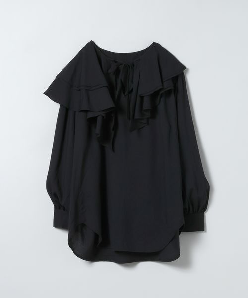 JEANASIS（ジーナシス）の「アシメフリルスキッパーチュニック/660216（チュニック・レディース・ホワイト/チャコールグレー/ブラック・FREE）」の2枚目の写真