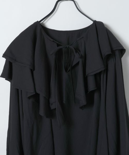 JEANASIS（ジーナシス）の「アシメフリルスキッパーチュニック/660216（チュニック・レディース・ホワイト/チャコールグレー/ブラック・FREE）」の10枚目の写真