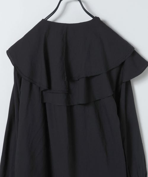 JEANASIS（ジーナシス）の「アシメフリルスキッパーチュニック/660216（チュニック・レディース・ホワイト/チャコールグレー/ブラック・FREE）」の6枚目の写真