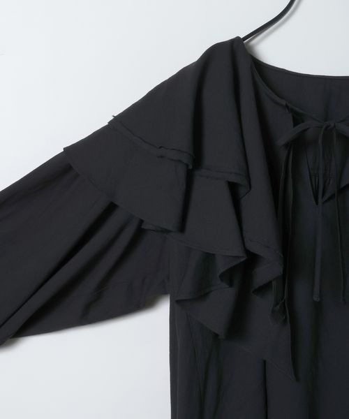 JEANASIS（ジーナシス）の「アシメフリルスキッパーチュニック/660216（チュニック・レディース・ホワイト/チャコールグレー/ブラック・FREE）」の9枚目の写真