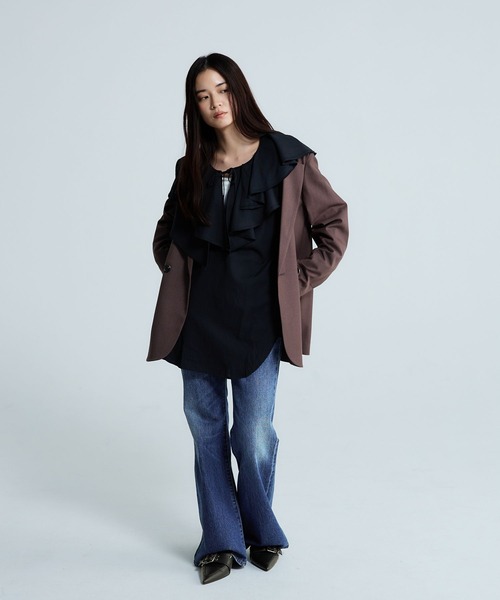 JEANASIS(ジーナシス)の「アシメフリルスキッパーチュニック/660216(チュニック・レディース・ホワイト/チャコールグレー/ブラック・FREE)」の16枚目の写真