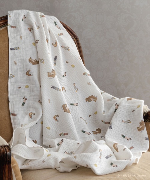 panpantutu（パンパンチュチュ）の「【くらはしれい】ガーゼおくるみ4点セット（おくるみ・キッズ・クリーム/ホワイト×ブラウン・FREE）」の18枚目の写真