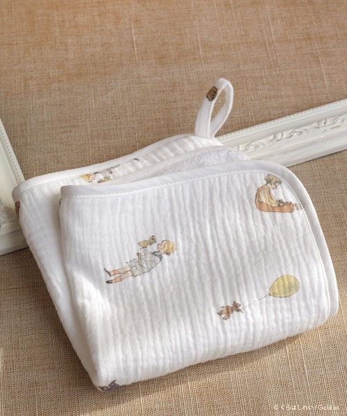 panpantutu（パンパンチュチュ）の「【くらはしれい】ガーゼおくるみ4点セット（おくるみ・キッズ・クリーム/ホワイト×ブラウン・FREE）」の14枚目の写真