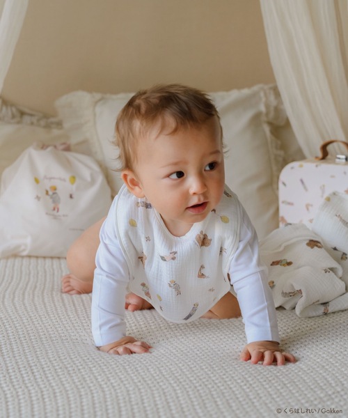 panpantutu（パンパンチュチュ）の「【くらはしれい】ガーゼおくるみ4点セット（おくるみ・キッズ・クリーム/ホワイト×ブラウン・FREE）」の4枚目の写真