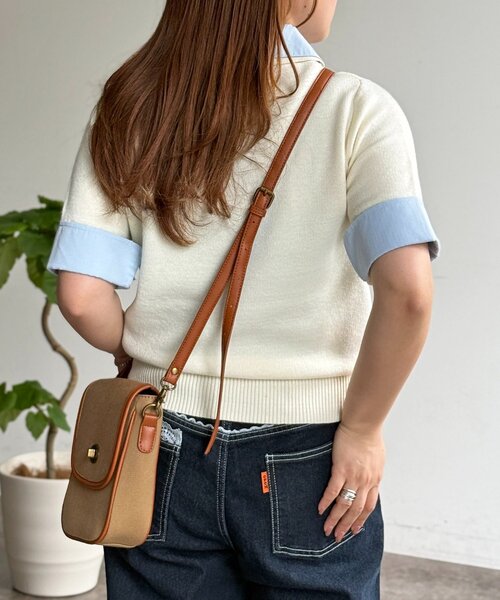 U.S. POLO ASSN.（ユーエスポロアッスン）の「【U.S. POLO ASSN.】フェイクレイヤード半袖ポロ（ポロシャツ・レディース・アイボリー/ブラウン/グレー/ネイビー・FREE）」の7枚目の写真