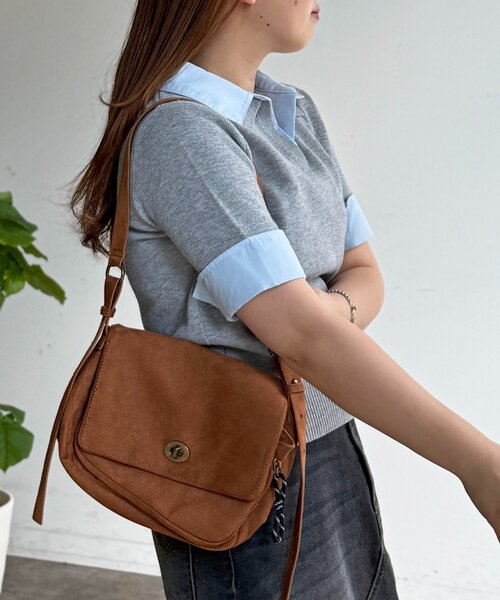 U.S. POLO ASSN.（ユーエスポロアッスン）の「【U.S. POLO ASSN.】フェイクレイヤード半袖ポロ（ポロシャツ・レディース・アイボリー/ブラウン/グレー/ネイビー・FREE）」の14枚目の写真