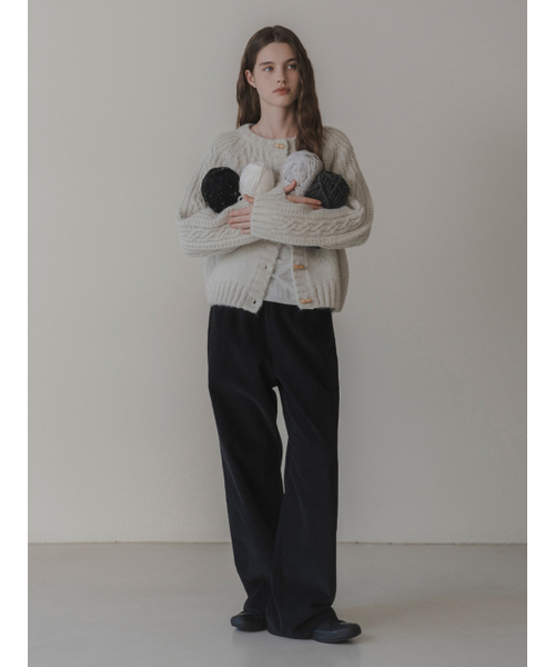 THEMITTEN（ザ・ミトン）の「Corduroy banding pants (black)（その他パンツ・レディース・その他・FREE）」の2枚目の写真