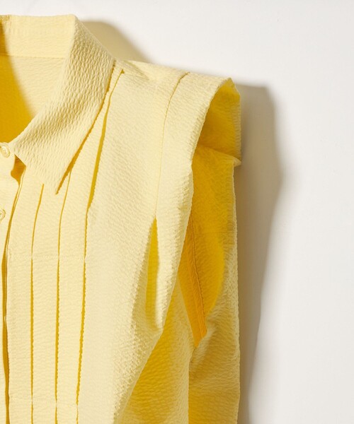 EMMEL REFINES（エメルリファインズ）の「＜EMMEL REFINES＞EM ワンダーウェーブ フロントタック ブラウス（シャツ/ブラウス・レディース・イエロー/ライトブルー/ホワイト・FREE）」の6枚目の写真