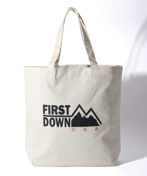 FIRST DOWN(ファーストダウン)の「【FIRST DOWN/ファーストダウン】CANVAS LOGO TOTE/キャンバスロゴトート(トートバッグ・メンズ・ブラック/アイボリー・FREE)」の7枚目の写真