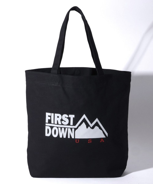 FIRST DOWN(ファーストダウン)の「【FIRST DOWN/ファーストダウン】CANVAS LOGO TOTE/キャンバスロゴトート(トートバッグ・メンズ・ブラック/アイボリー・FREE)」の8枚目の写真
